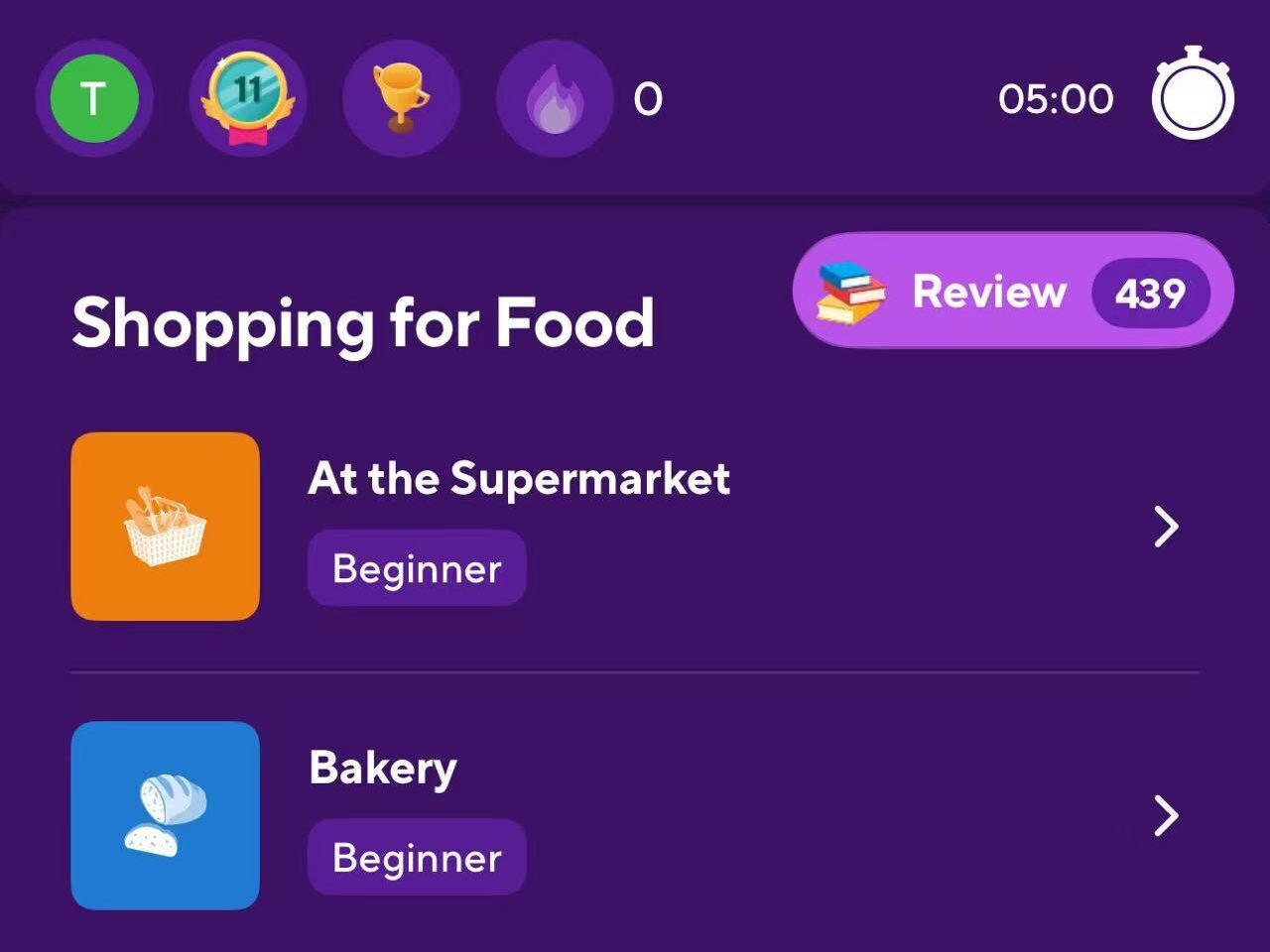 Screenshot z aplikacji do nauki języka chińkiego: Drops