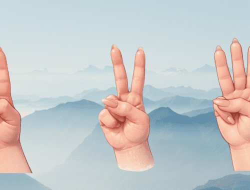 Cyfry: jeden, dwa, trzy, pokazane na palcach